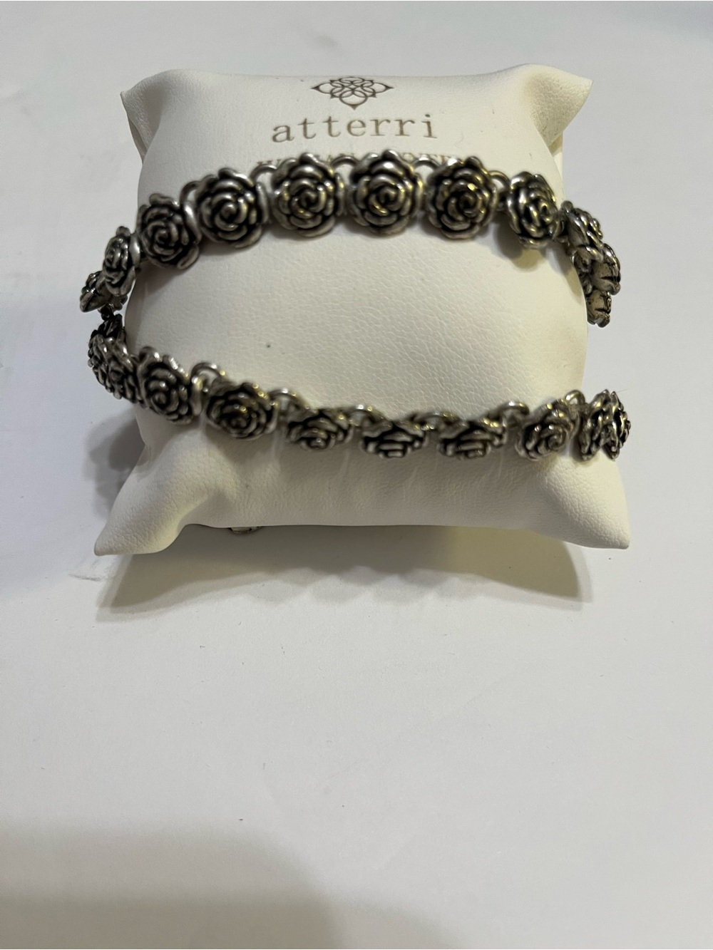Fossil Silver Rose Link Necklace - Floral Chain
